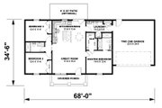 Ranch Style House Plan - 3 Beds 2 Baths 1311 Sq/Ft Plan #44-257 Floor 