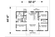 Cottage Style House Plan - 3 Beds 2 Baths 1500 Sq/Ft Plan #44-247 Floor 