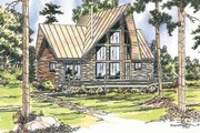 Log Style House Plan - 2 Beds 2 Baths 1216 Sq/Ft Plan #124-259 Exterior 