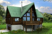 Log Style House Plan - 2 Beds 2.5 Baths 1568 Sq/Ft Plan #124-951 Exterior 