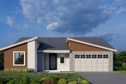 Contemporary Style House Plan - 3 Beds 2 Baths 1377 Sq/Ft Plan #112-236 Exterior 