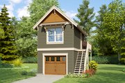 Cottage Style House Plan - 1 Beds 1 Baths 336 Sq/Ft Plan #48-1092 Exterior 