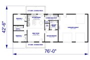 Farmhouse Style House Plan - 3 Beds 2 Baths 1311 Sq/Ft Plan #44-271 Floor 