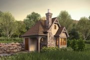 Tudor Style House Plan - 1 Beds 1 Baths 300 Sq/Ft Plan #48-641 Exterior 