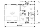 Farmhouse Style House Plan - 2 Beds 2 Baths 1292 Sq/Ft Plan #44-262 Floor 