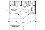 Log Style House Plan - 2 Beds 2 Baths 1216 Sq/Ft Plan #124-259 Floor 