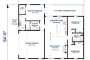 Farmhouse Style House Plan - 3 Beds 2 Baths 1740 Sq/Ft Plan #44-306 Floor 