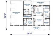 Barndominium Style House Plan - 4 Beds 3 Baths 2519 Sq/Ft Plan #44-282 Floor 