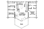 Log Style House Plan - 2 Beds 2.5 Baths 1568 Sq/Ft Plan #124-951 Floor 