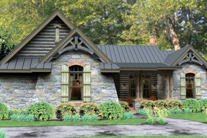 Cabin with Garage House Plans, Floor Plans & Designs