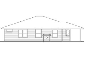 Prairie Exterior - Rear Elevation Plan #124-1065