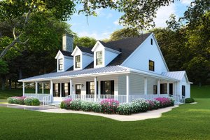 One Story Wrap Around Porch House Plans & Floor Plan Designs