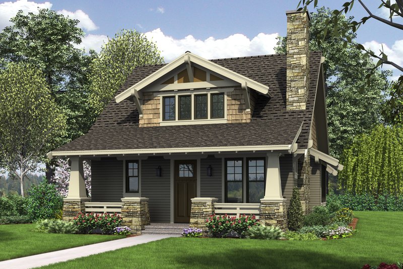 Bungalow Style House Plan - 3 Beds 2.5 Baths 1777 Sq/Ft Plan #48-646 Exterior