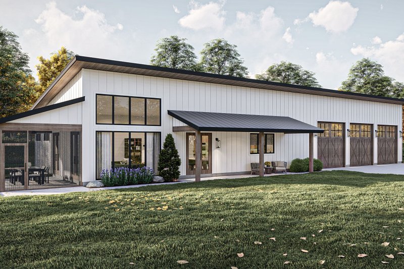 Barndominium Style House Plan - 3 Beds 2 Baths 1927 Sq/Ft Plan #455-639 Exterior