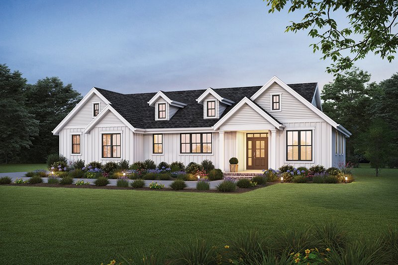 Farmhouse Style House Plan - 3 Beds 2 Baths 1592 Sq/Ft Plan #48-1126 Exterior