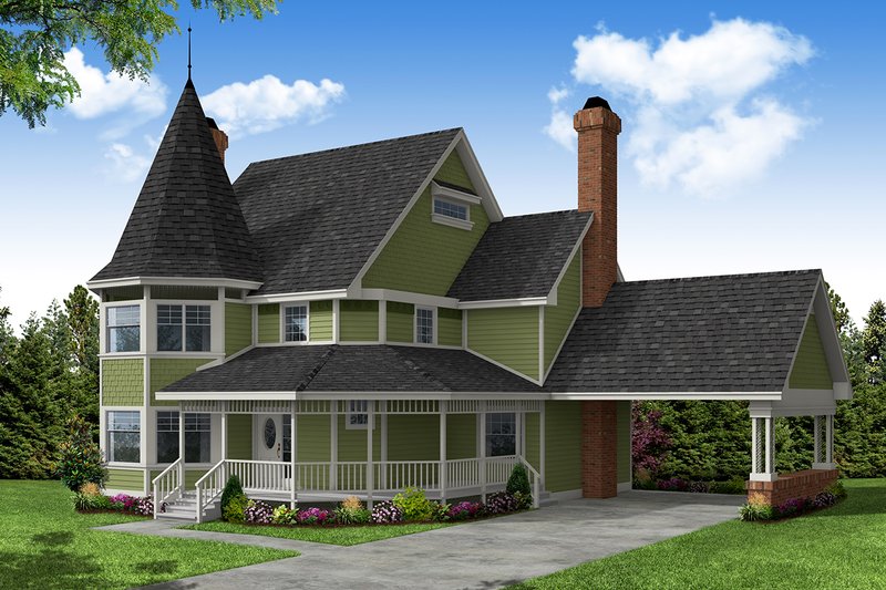 Farmhouse Style House Plan - 3 Beds 2.5 Baths 2361 Sq/Ft Plan #124-113 Exterior