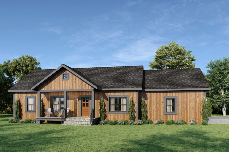 Ranch Style House Plan - 3 Beds 2 Baths 1311 Sq/Ft Plan #44-239 Exterior