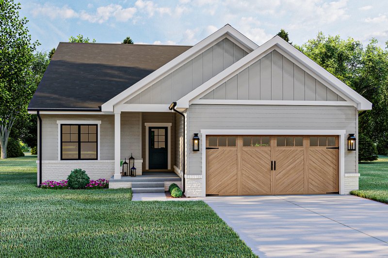 Farmhouse Style House Plan - 2 Beds 2 Baths 1192 Sq/Ft Plan #455-271 Exterior