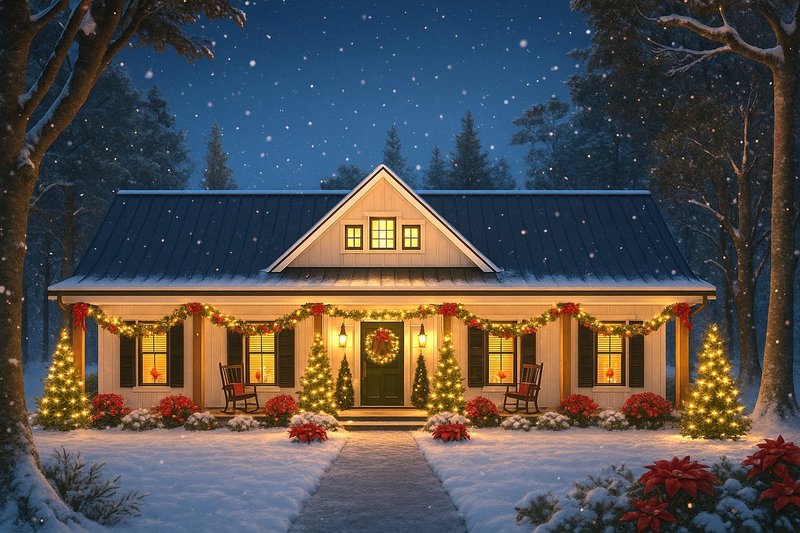 Farmhouse Style House Plan - 3 Beds 2 Baths 1740 Sq/Ft Plan #44-306 Exterior