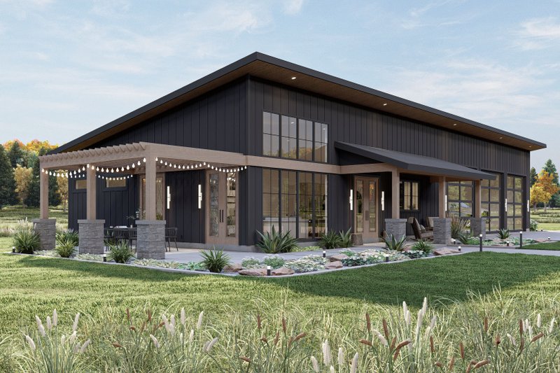 Barndominium Style House Plan - 2 Beds 2 Baths 1575 Sq/Ft Plan #455-252 Exterior