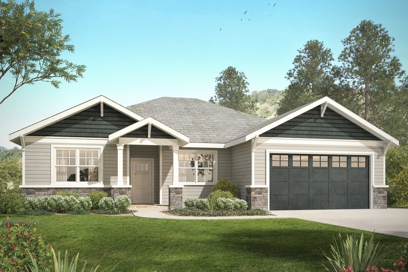 Craftsman Style House Plan - 3 Beds 2 Baths 2015 Sq/Ft Plan #124-1031 Exterior
