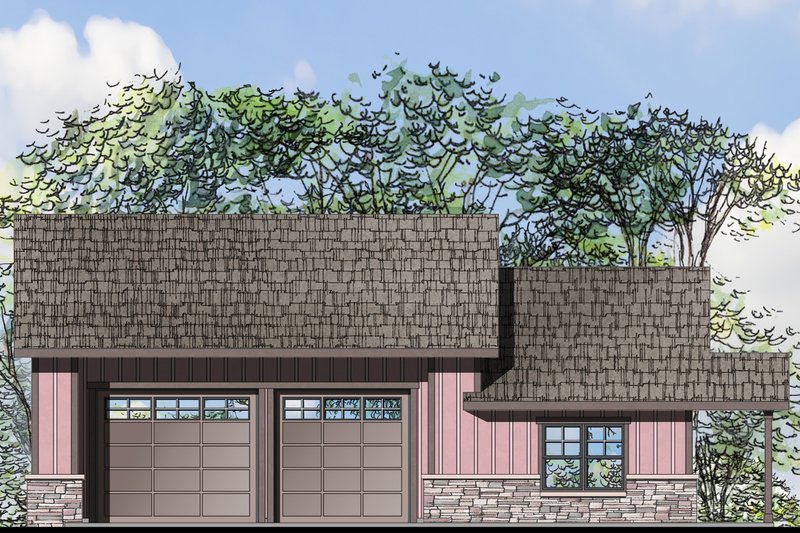 Craftsman Style House Plan - 1 Beds 1 Baths 1847 Sq/Ft Plan #124-1071 Exterior