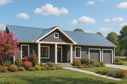 Farmhouse Style House Plan - 3 Beds 2 Baths 1311 Sq/Ft Plan #44-271 Exterior 