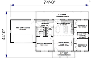Farmhouse Style House Plan - 3 Beds 2 Baths 1500 Sq/Ft Plan #44-274 Floor 