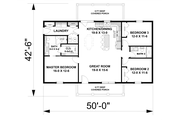 Cottage Style House Plan - 3 Beds 2 Baths 1425 Sq/Ft Plan #44-246 Floor 