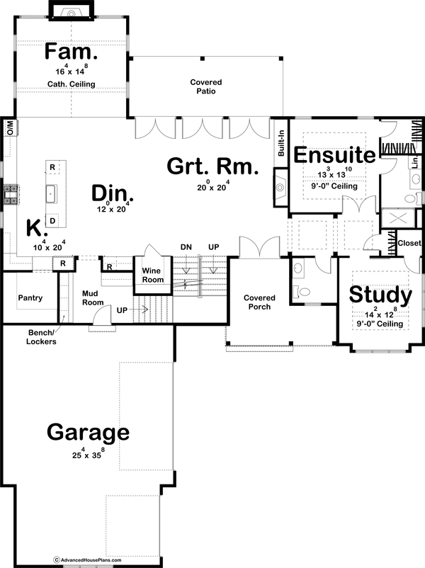 Farmhouse Floor Plan - Main Floor Plan #455-720