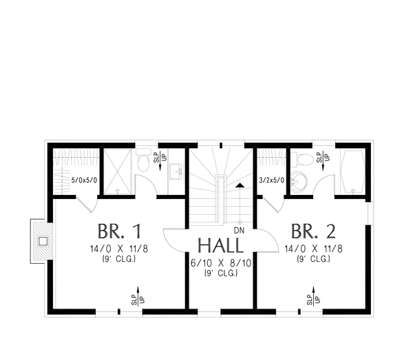 Cottage Floor Plan - Upper Floor Plan #48-1211