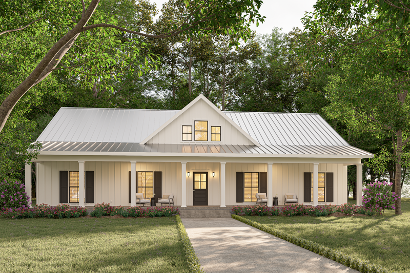 Farmhouse Style House Plan - 4 Beds 3 Baths 2020 Sq/Ft Plan #44-281 Exterior