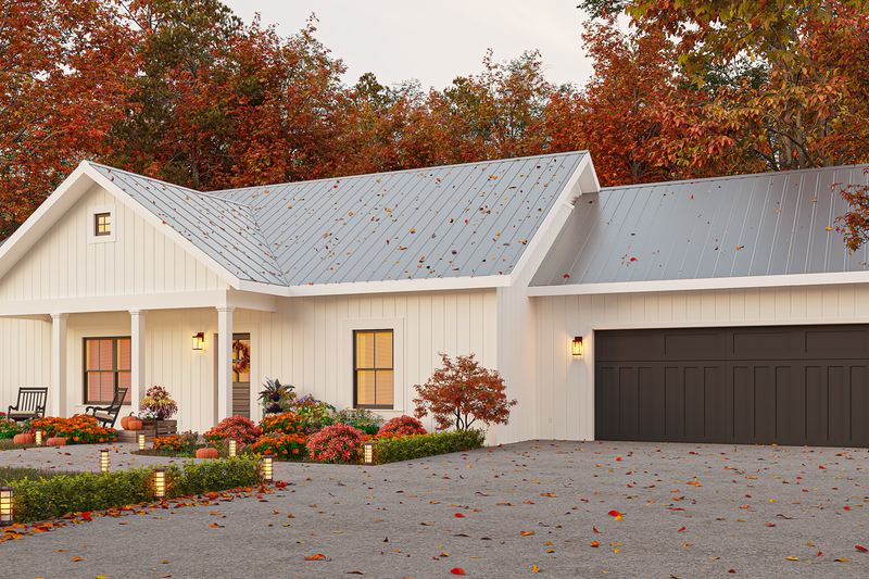 Ranch Style House Plan - 3 Beds 2 Baths 1311 Sq/Ft Plan #44-257 Exterior