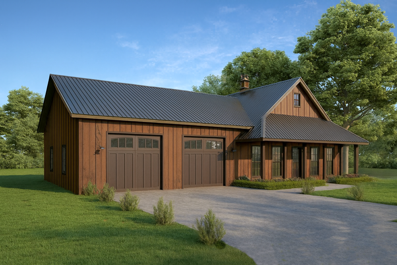 Farmhouse Style House Plan - 2 Beds 2 Baths 1292 Sq/Ft Plan #44-262 Exterior